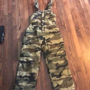 Youth XL camo coveralls with jacket